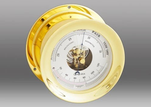 CHELSEA SHIPS 4.5" BELL BRASS BAROMETER