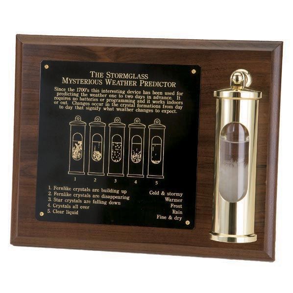WEEMS & PLATH CHROME STORMGLASS & PLAQUE SET