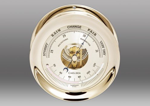 CHELSEA 4.5 SHIPSBELL NICKEL BAROMETER - 1
