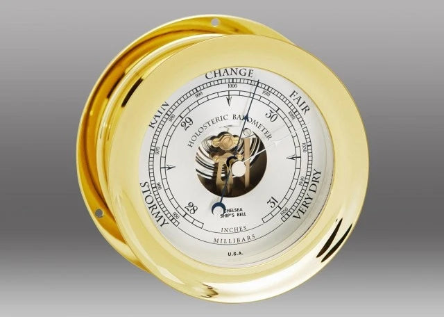 CHELSEA SHIP'S BELL BAROMETER 6" BRASS