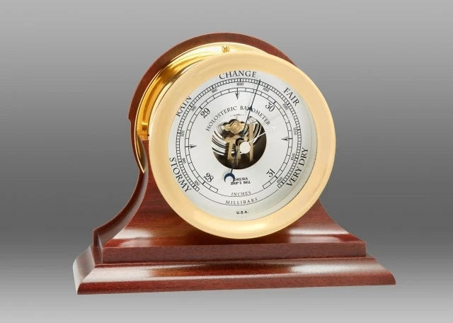 CHELSEA 4.5" Ship's Bell Barometer on Traditional Base
