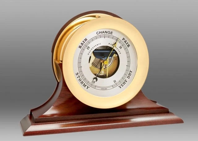 CHELSEA 8.5" Ship's Bell Barometer on Traditional Base