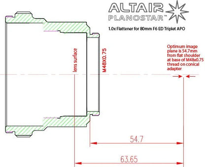 Altair PlanoStar 2" 1.0x Flattener for 80mm F6 Triplet APO