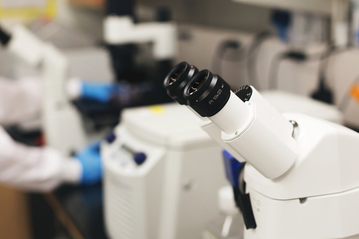 Microscope equipment in a professional laboratory