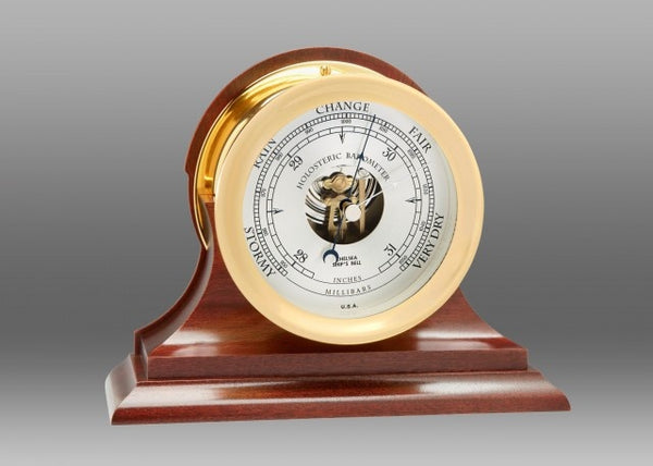 CHELSEA 4.5" Ship's Bell Barometer on Traditional Base - 1