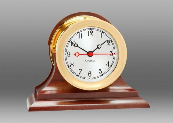 CHELSEA 4.5" Shipstrike Quartz Clock on Traditional Base - 1