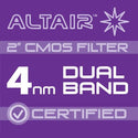 Altair DualBand ULTRA 4nm CERTIFIED CMOS Filter 2&#x22; w test report - 1