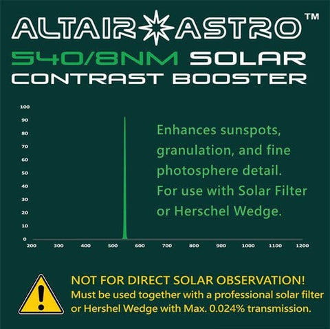 Altair Solar Contrast Booster Filter 8nm 540nm Continuum 2" - 0