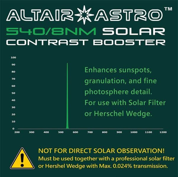 Altair Solar Contrast Booster Filter 8nm 540nm Continuum 2" - 2
