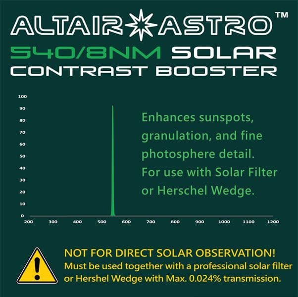 Altair Solar Contrast Booster Filter 8nm 540nm Continuum 2"