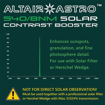 Altair Solar Contrast Booster Filter 8nm 540nm Continuum 2"